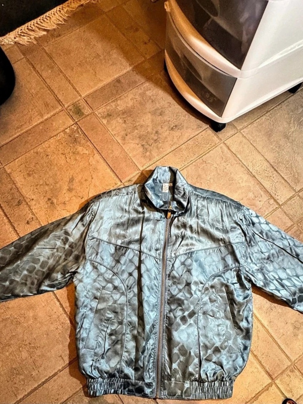 Fuda International Silk Geometric Jacket Size Small